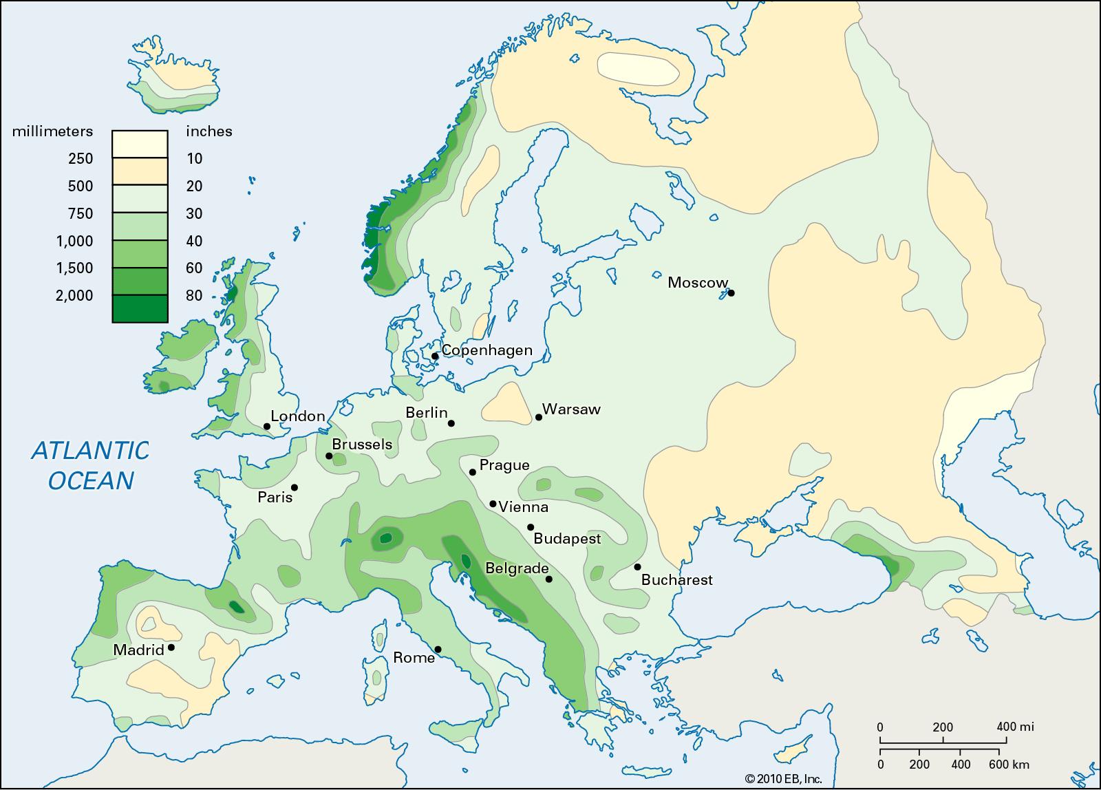 La Pluie De La Carte Irlande Carte Des Précipitations De L