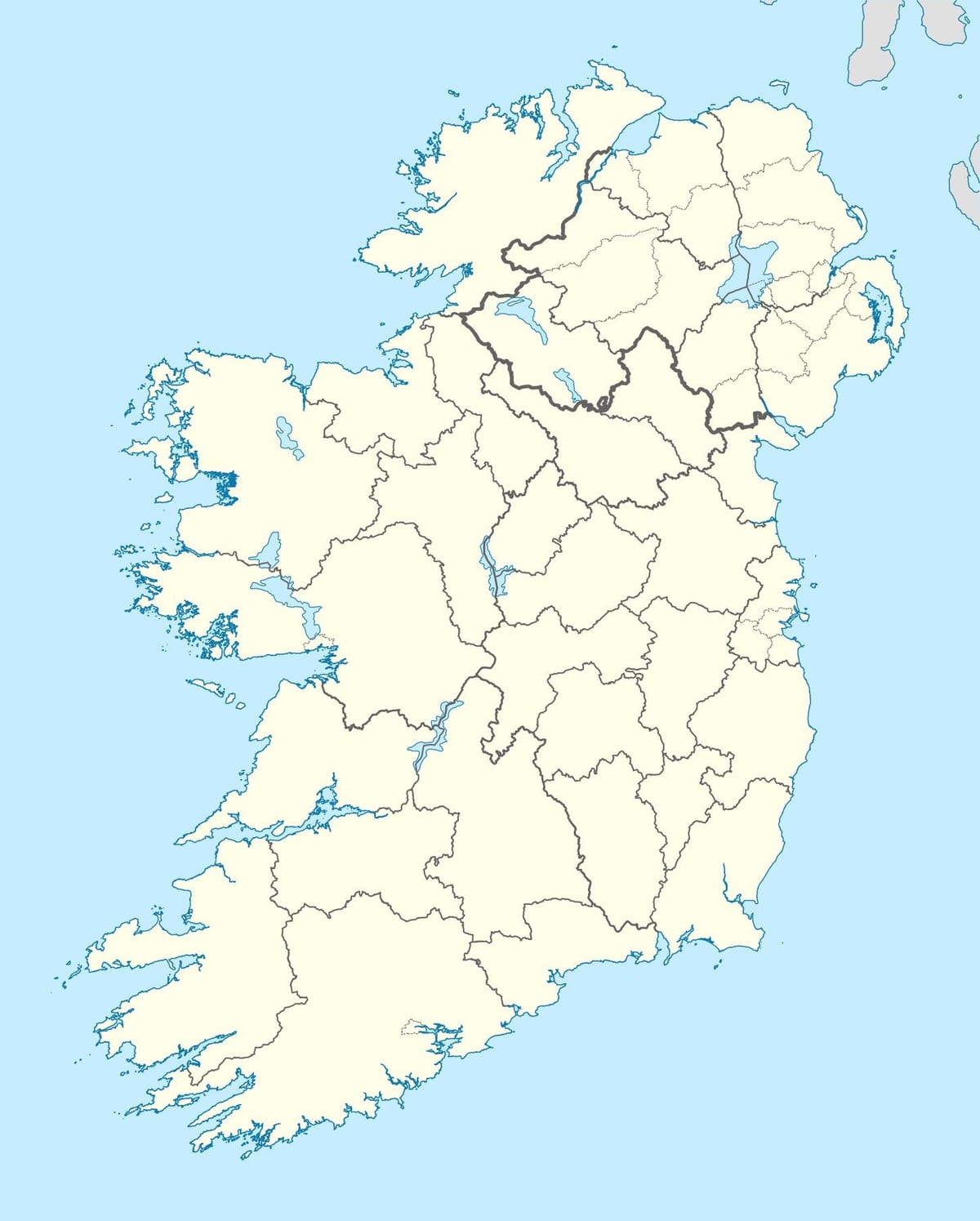 carte des îles de l'irlande