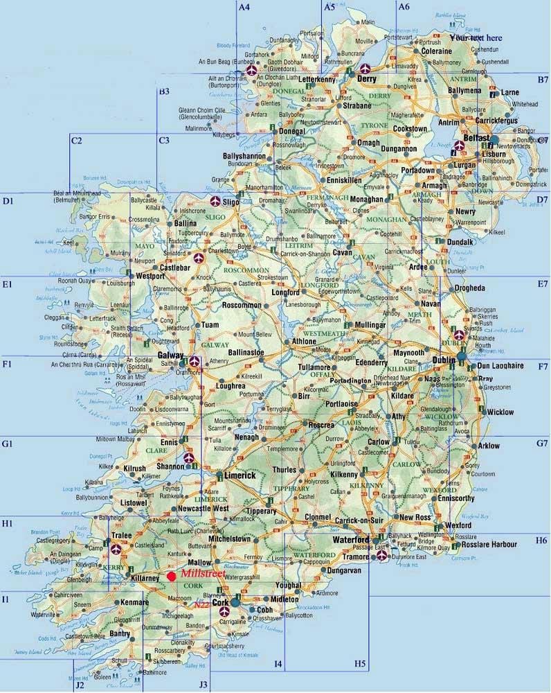 carte de format a4 carte de l'irlande