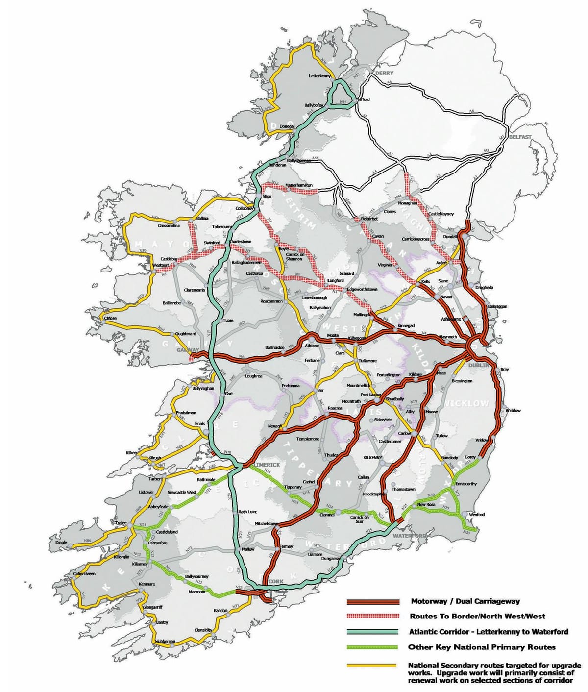 aa planificateur d'itinéraire en irlande carte
