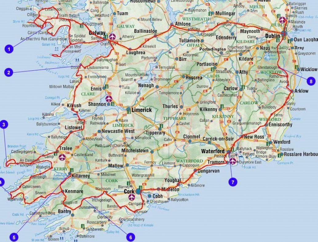 carte de voyage irlande