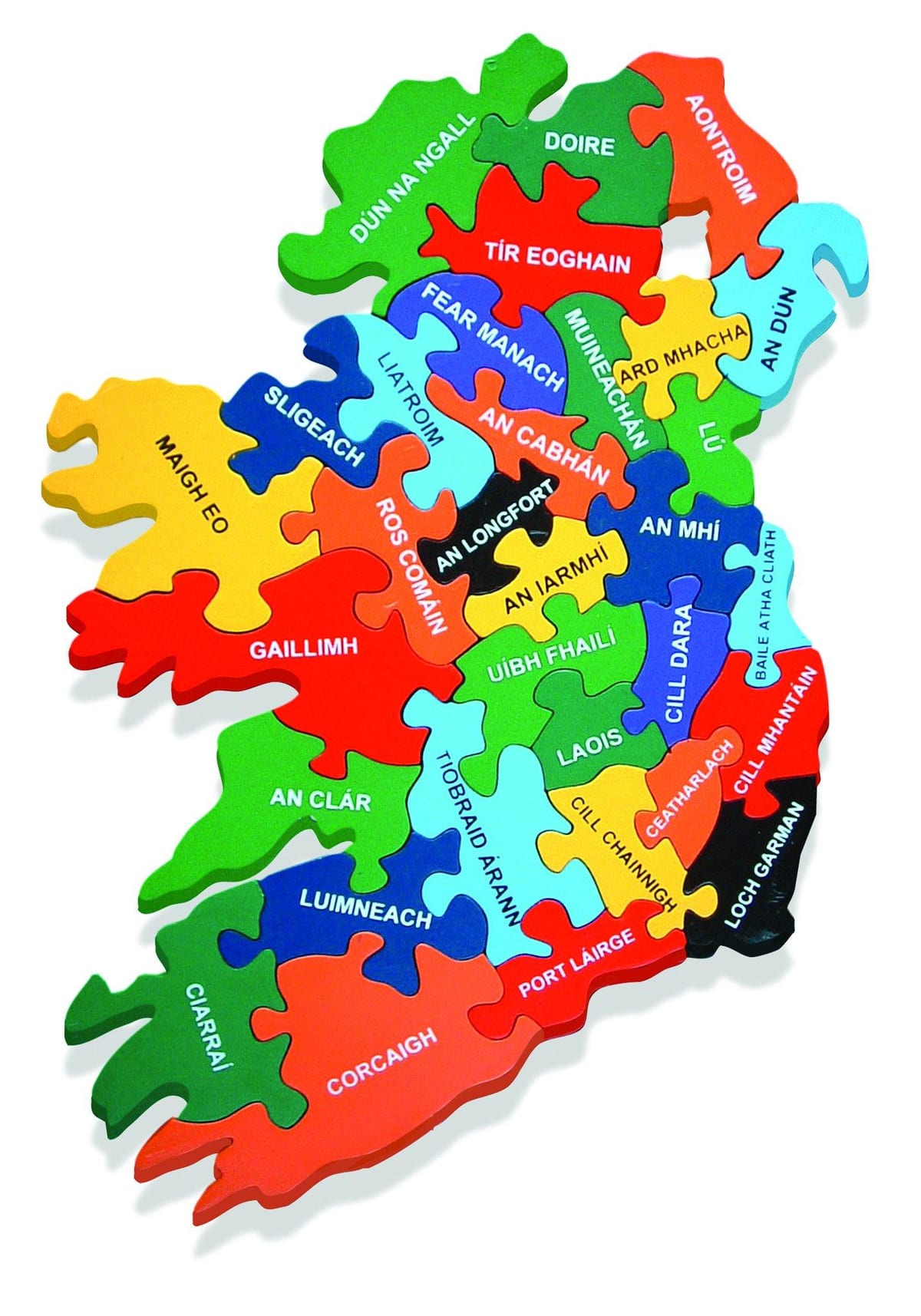 carte de la carte de l'irlande, comme gaeilge
