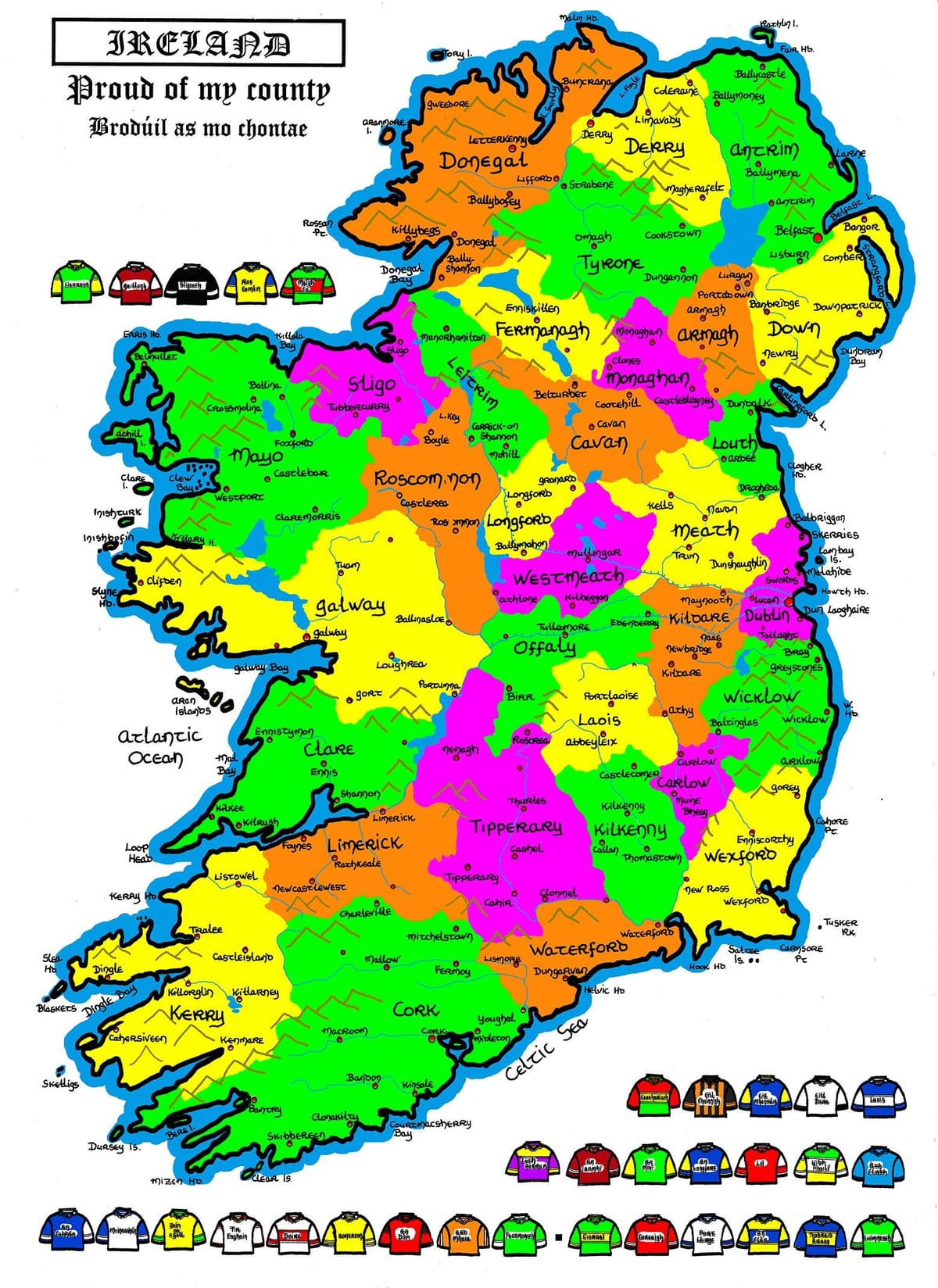 carte de l'irlande, de l'école primaire