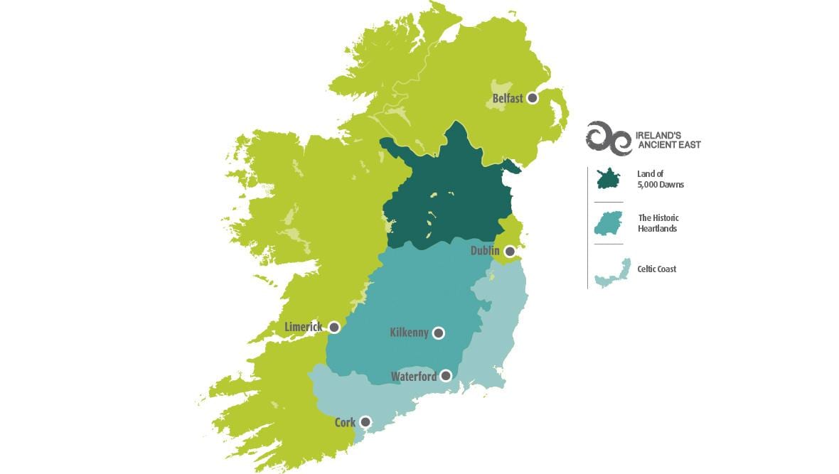 carte de la carte de l'irlande, de la côte est
