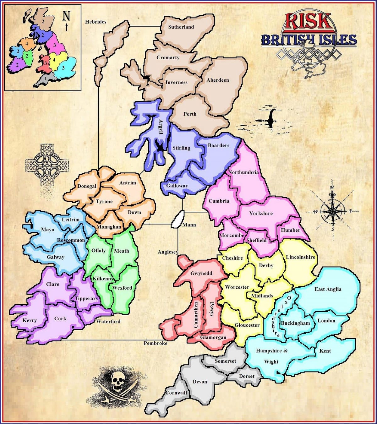 carte de la carte de l'irlande du jeu