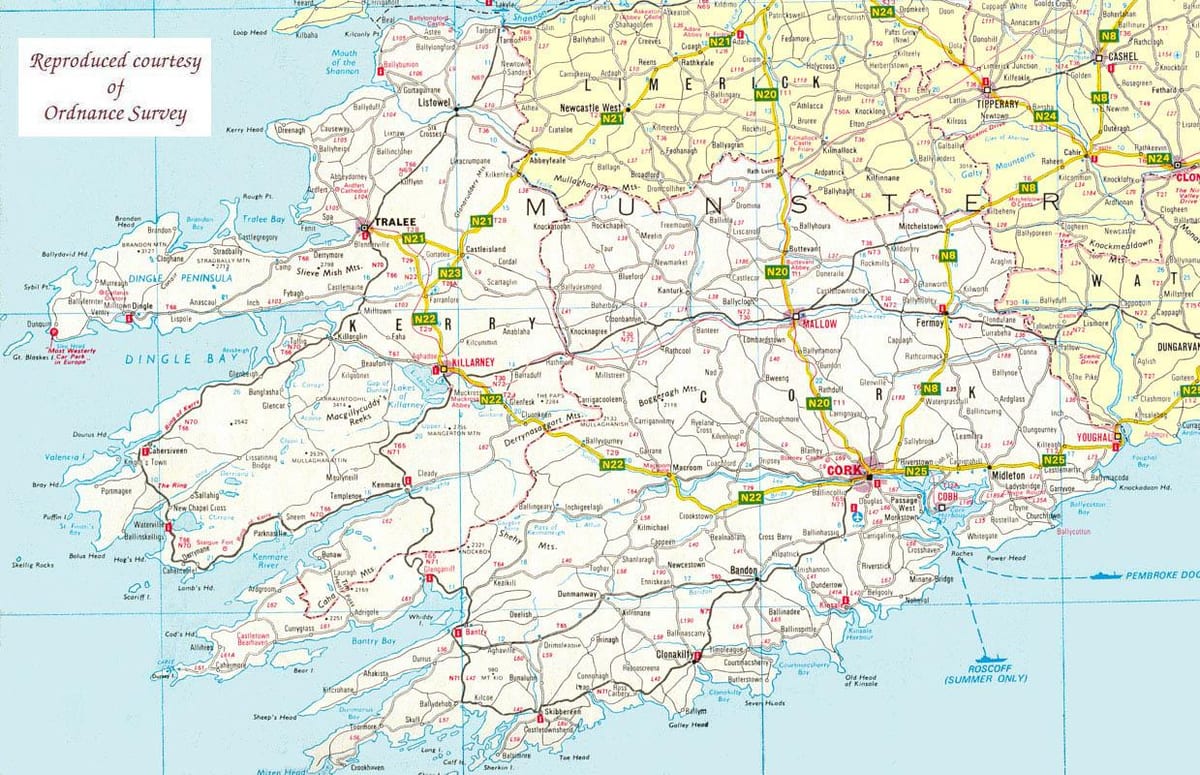 carte de carte du nord-ouest de l'irlande