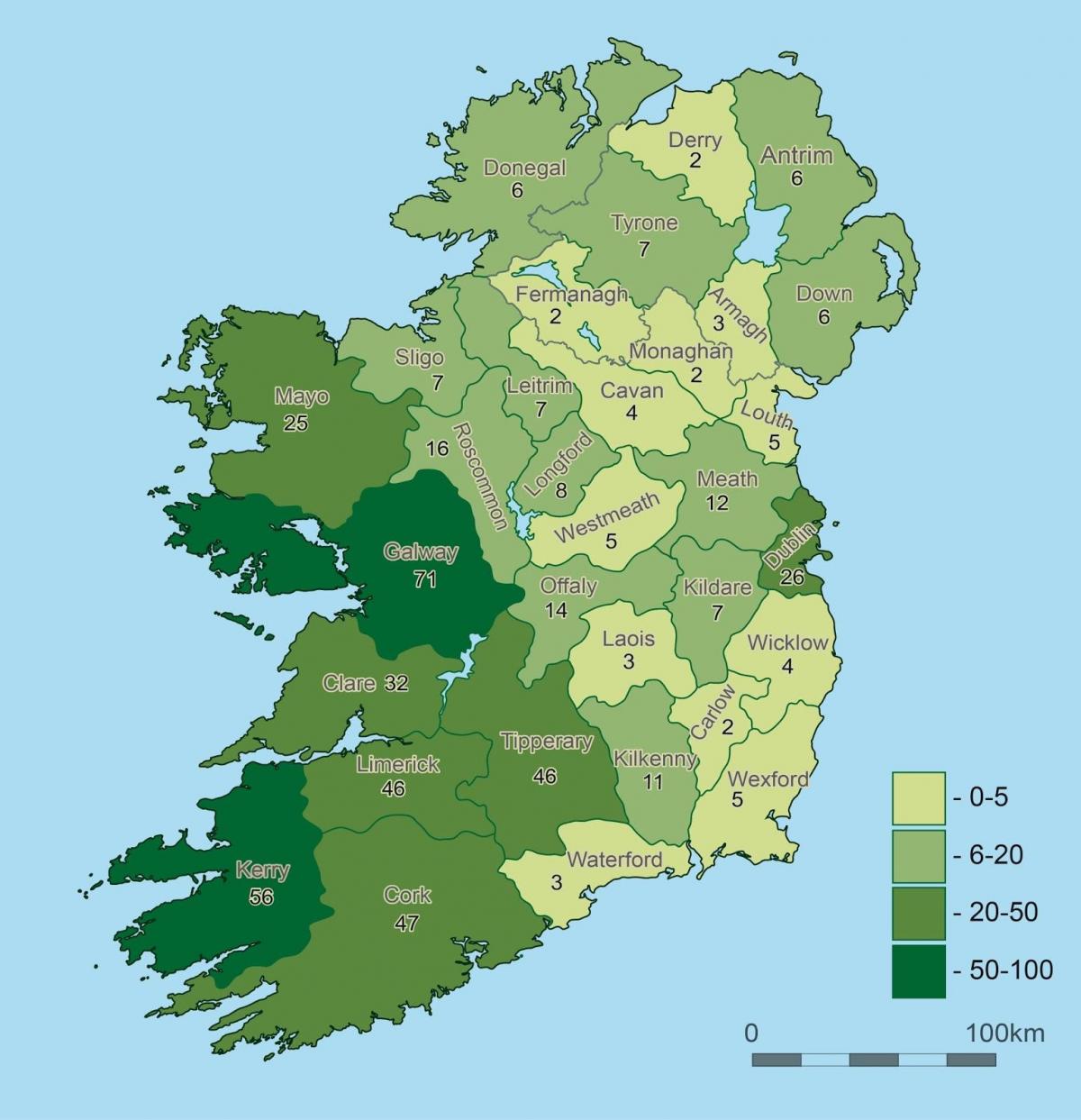 carte de l'irlande, de la géographie 