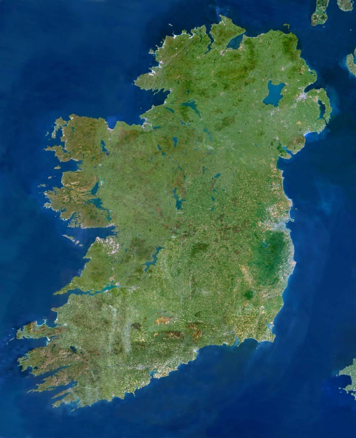 carte par satellite, carte de l'irlande
