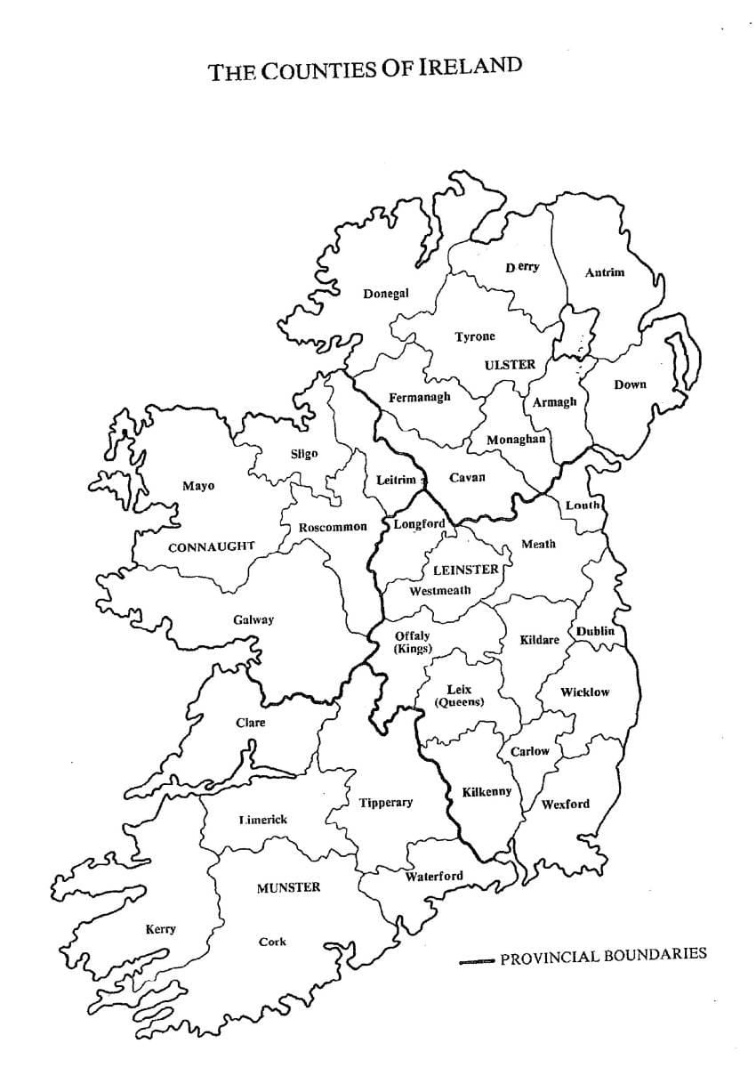 ébauche de la carte de l'irlande