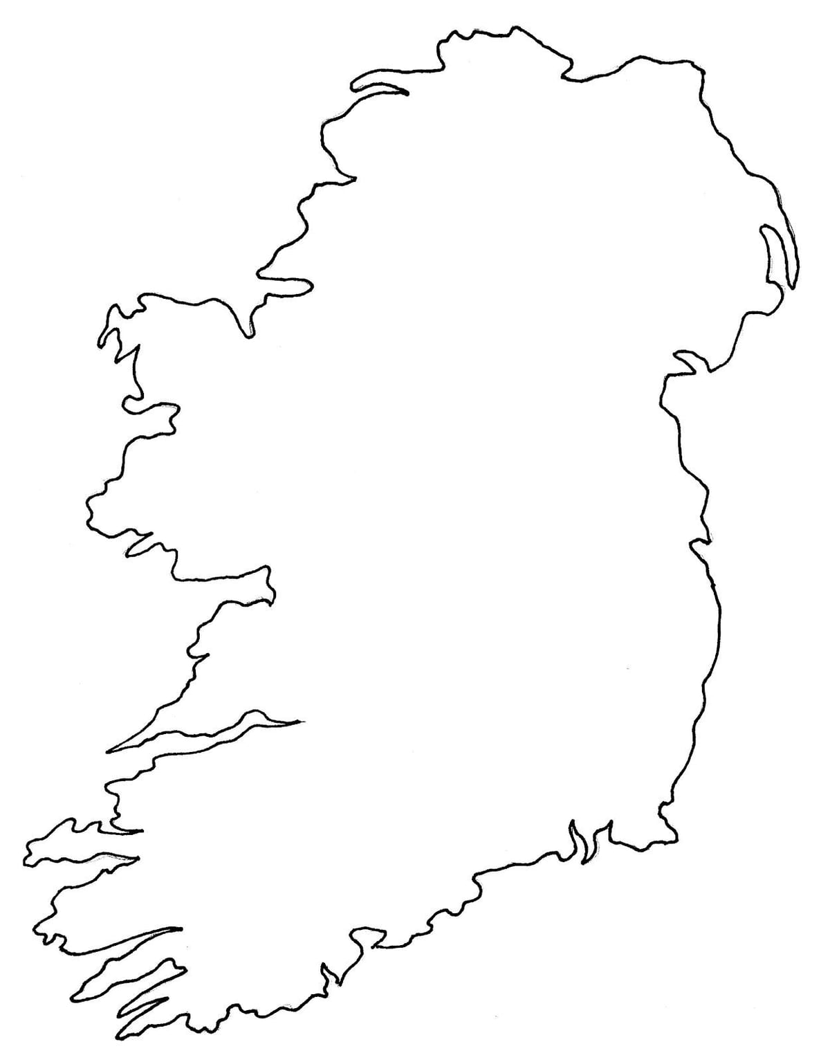 vide carte de l'irlande