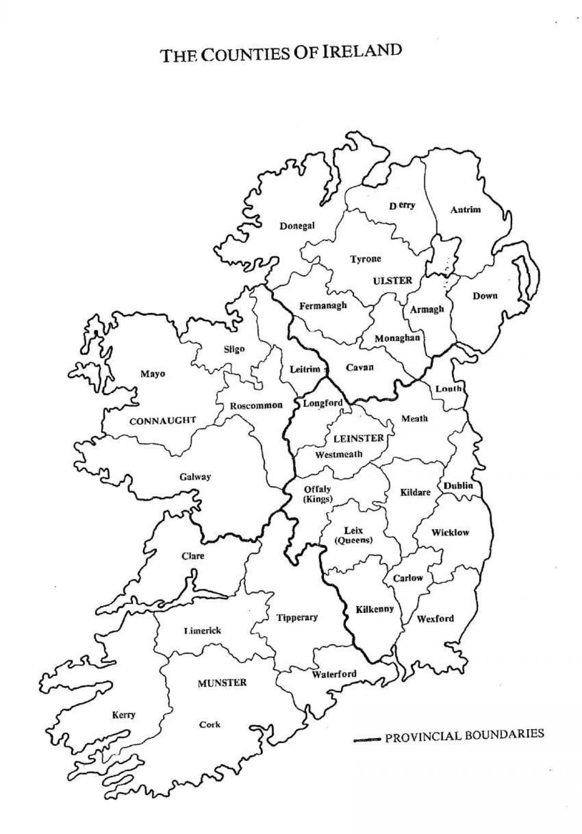 Carte vierge de l irlande avec les comt s de l Esquisse de la