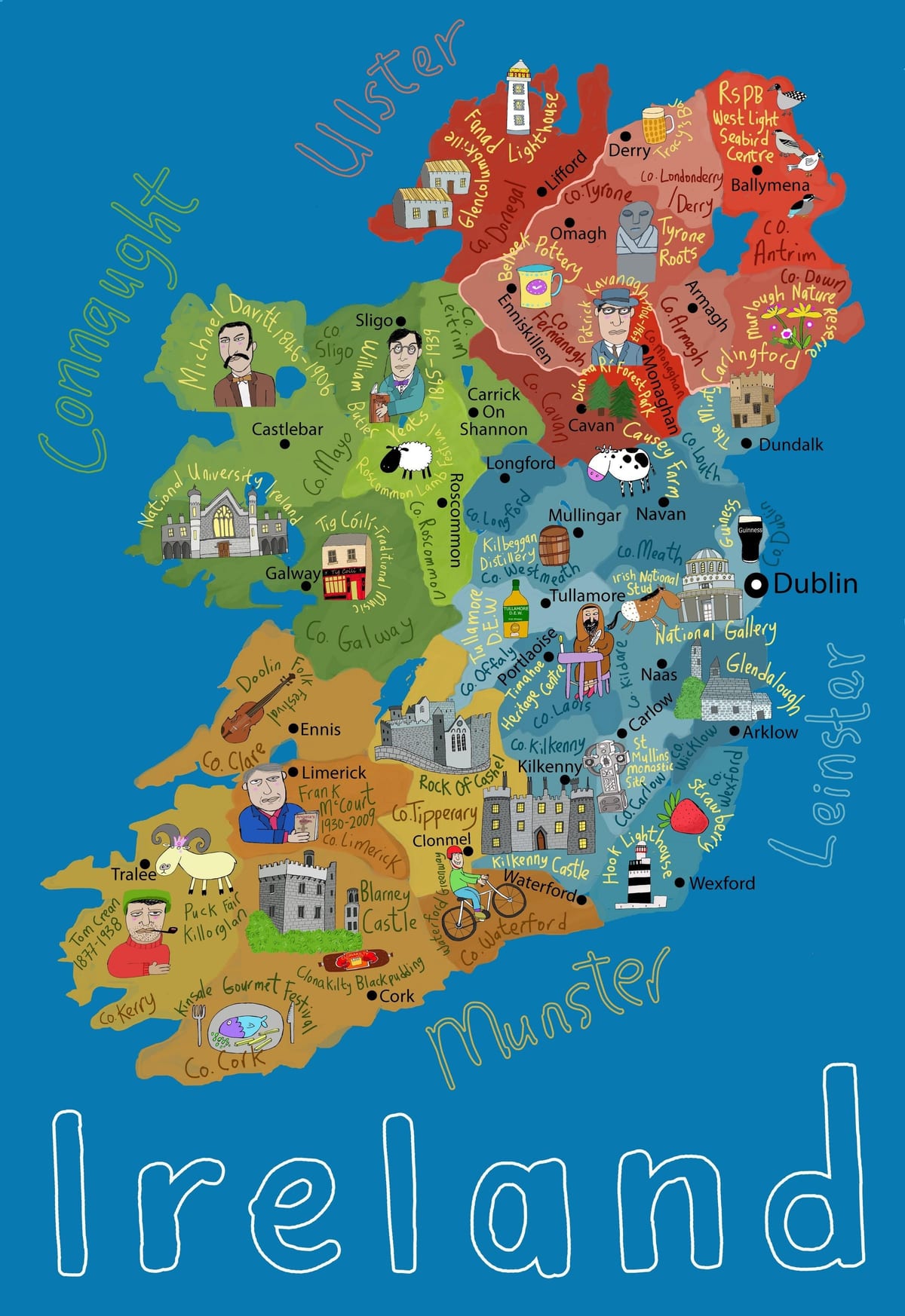 carte de l'irlande pour les enfants