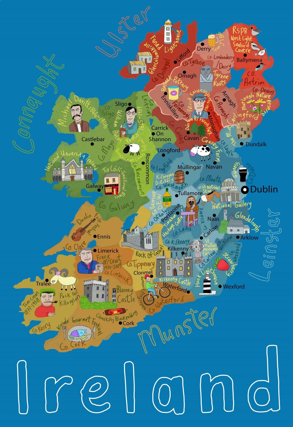 carte de l'irlande pour les enfants