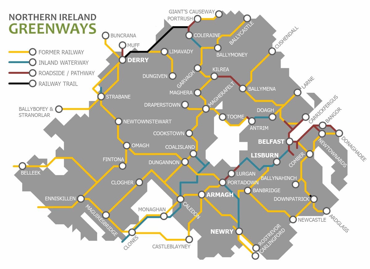 d'irlande du nord carte du train