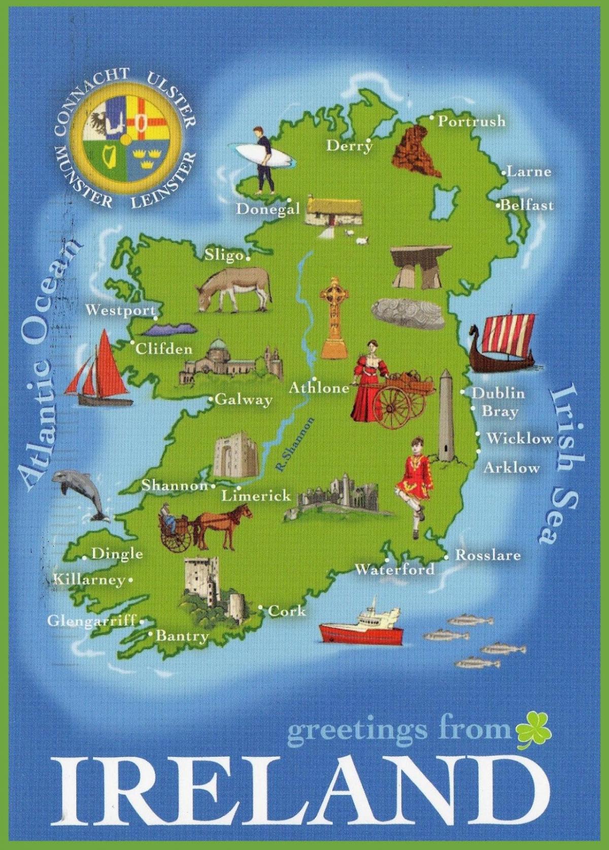 carte de l'irlande, les meilleures attractions