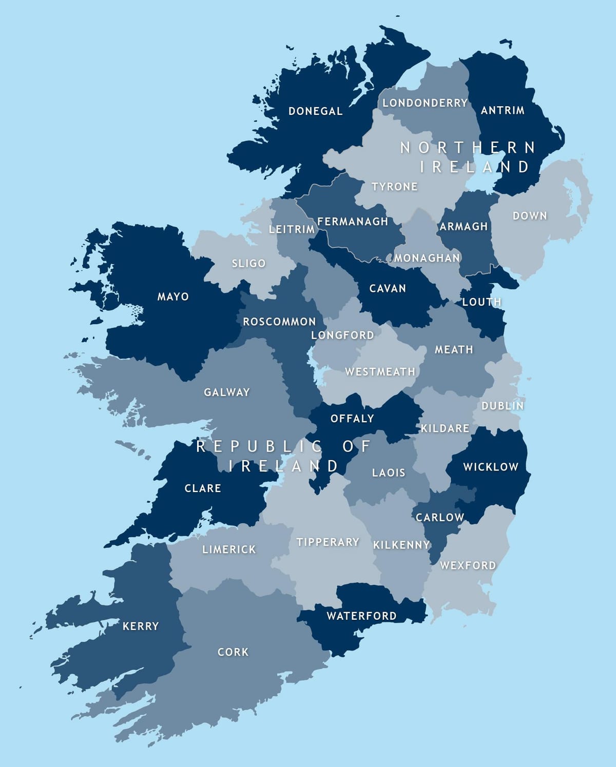 carte modifiable de la carte de l'irlande