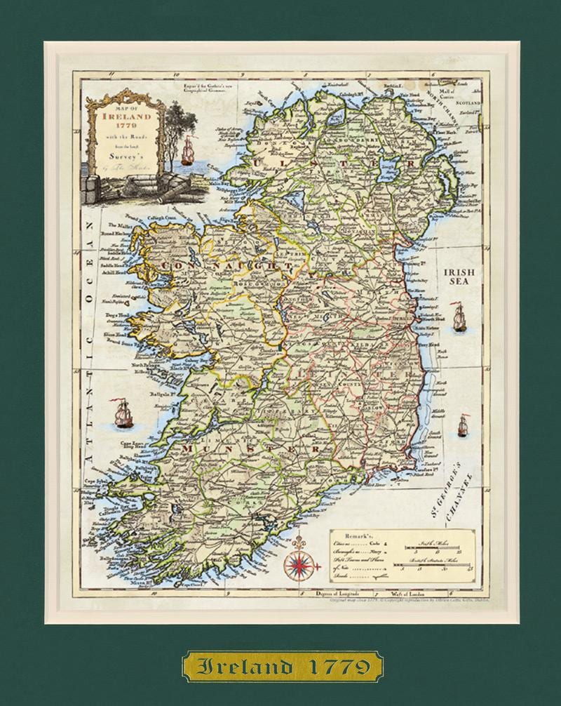 carte de encadrées carte de l'irlande
