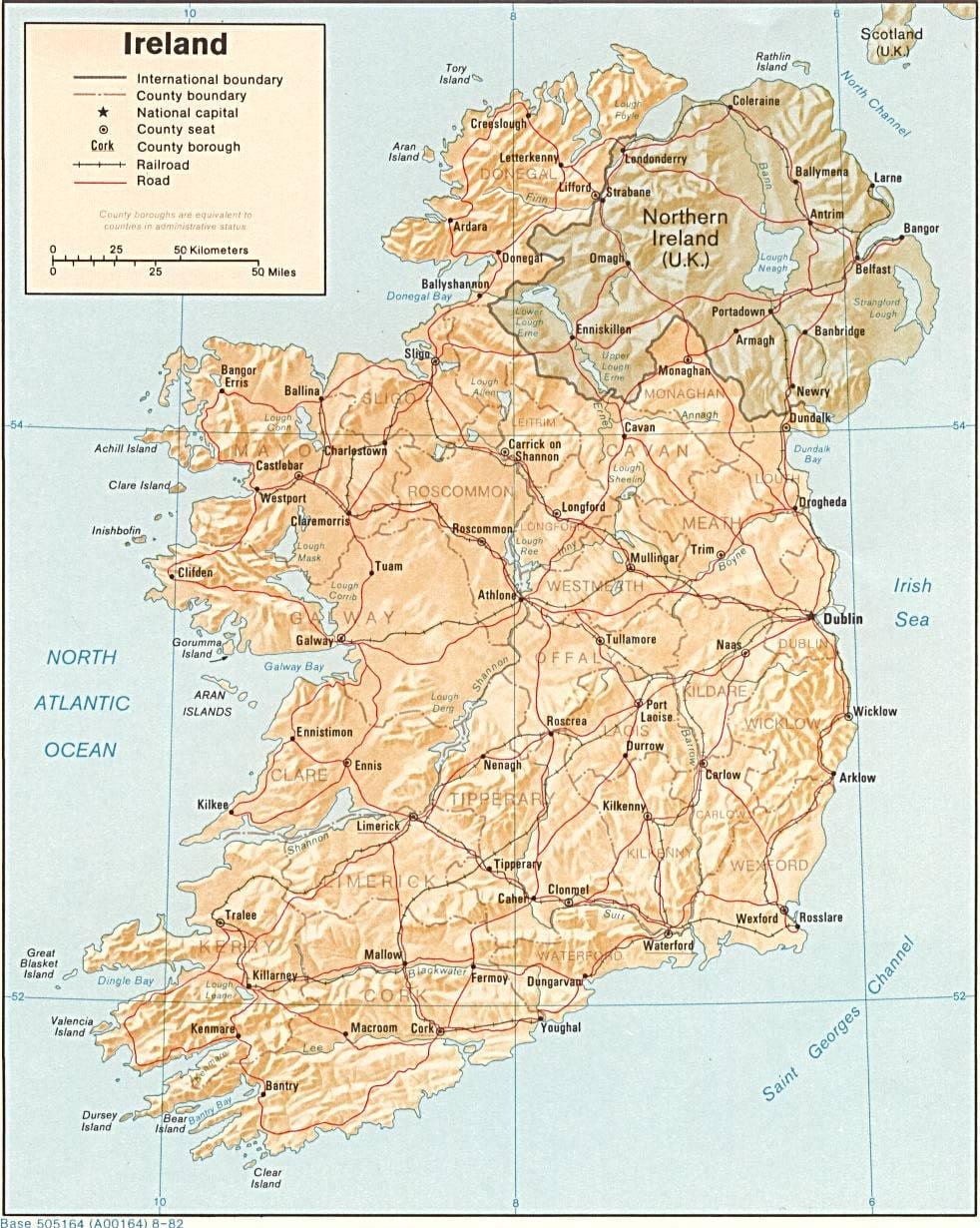 carte de la grande carte de l'irlande pour la vente