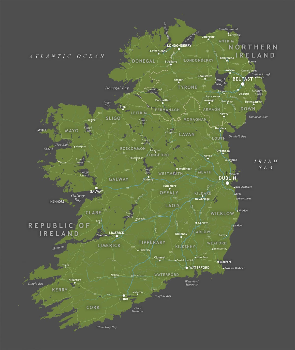 représentant de l'irlande à la carte
