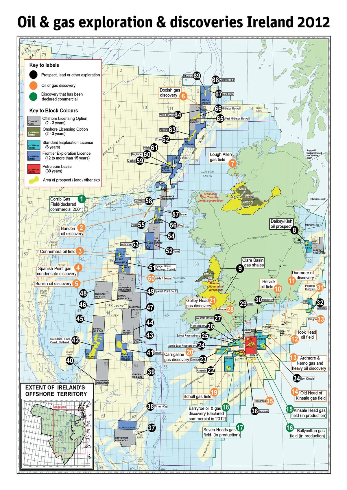 carte de l'irlande, de ressources naturelles 