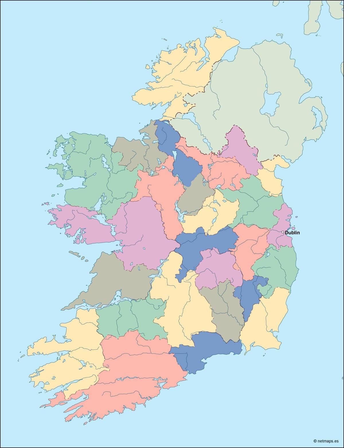 carte de l'irlande, de la carte de vecteur