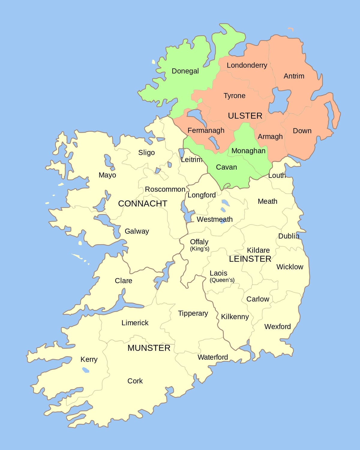 carte de l'irlande monuments