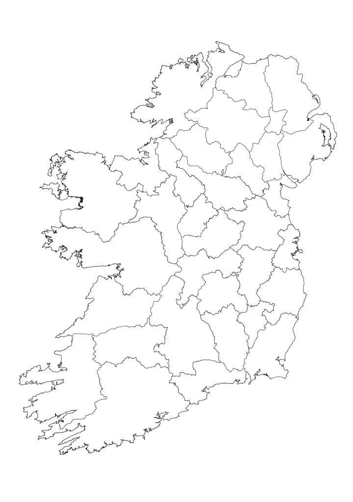 l'irlande carte de contour