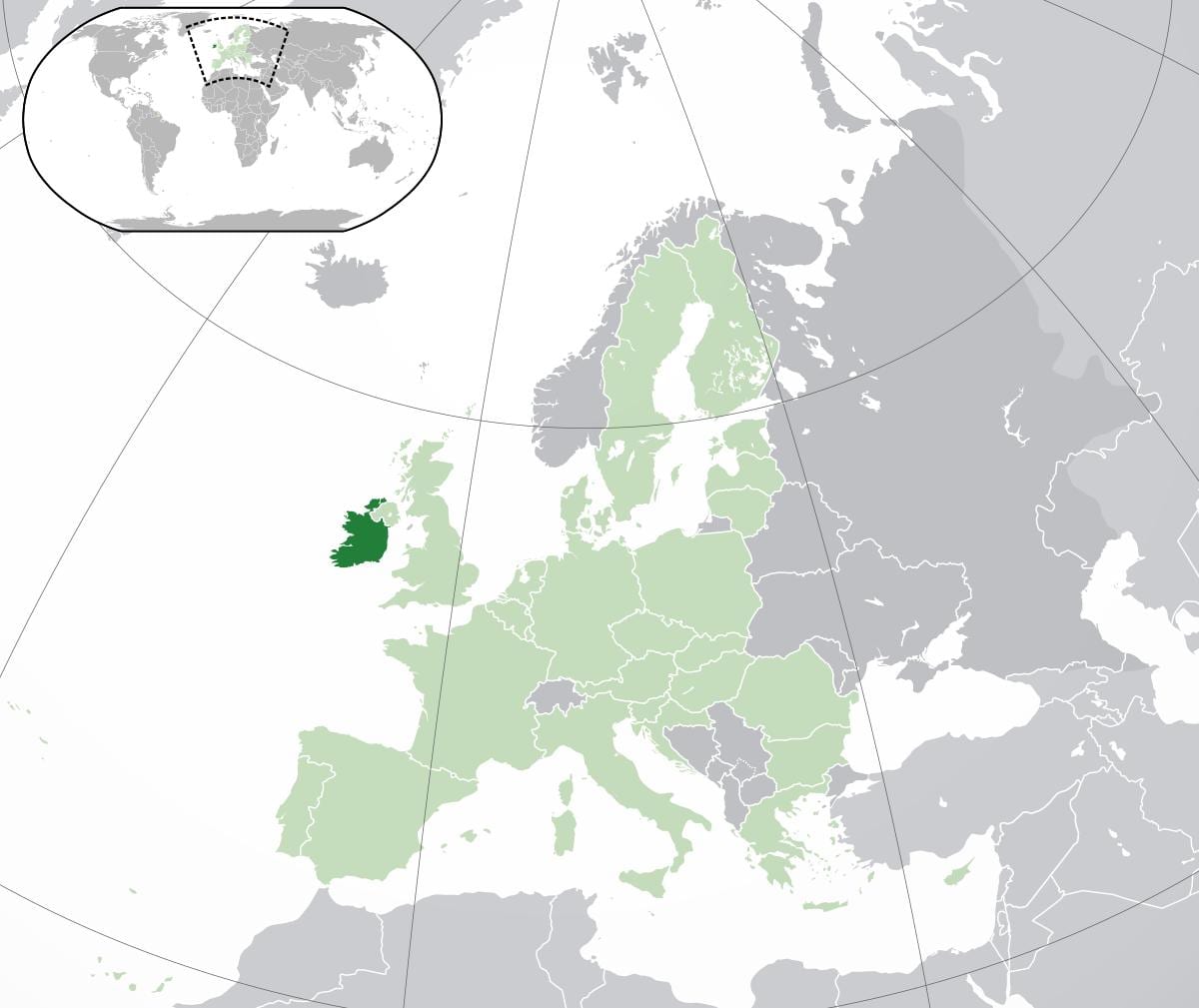 l'irlande carte dans la carte du monde