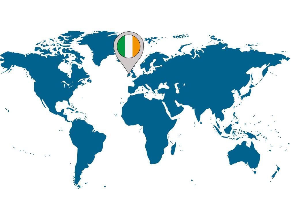 l'irlande sur la carte du monde