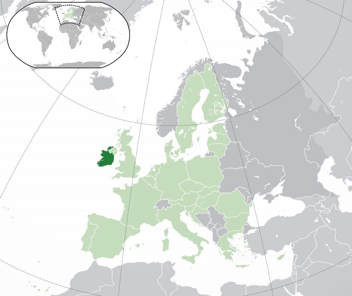 l'irlande carte dans la carte du monde
