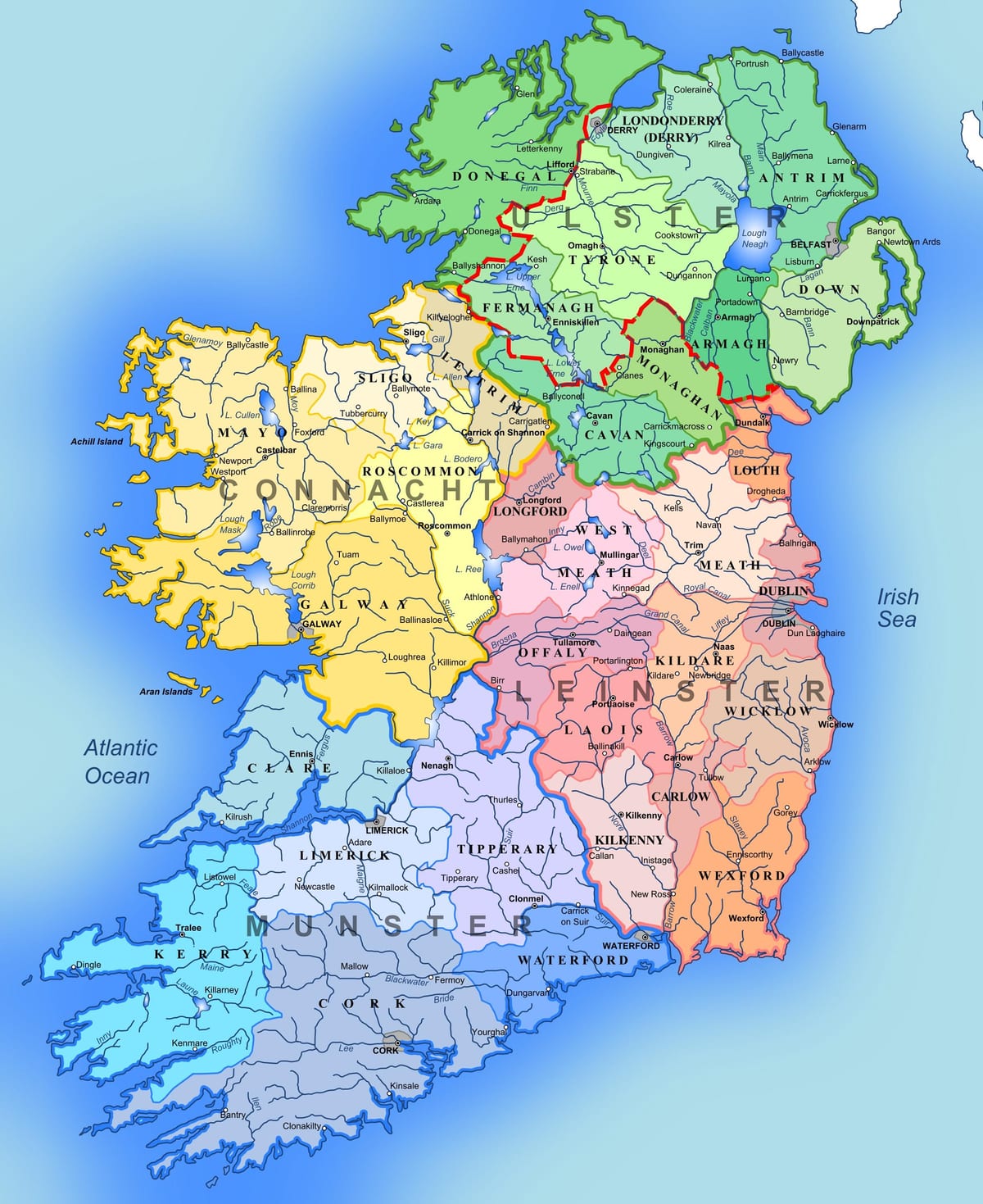 l'irlande carte des attractions touristiques