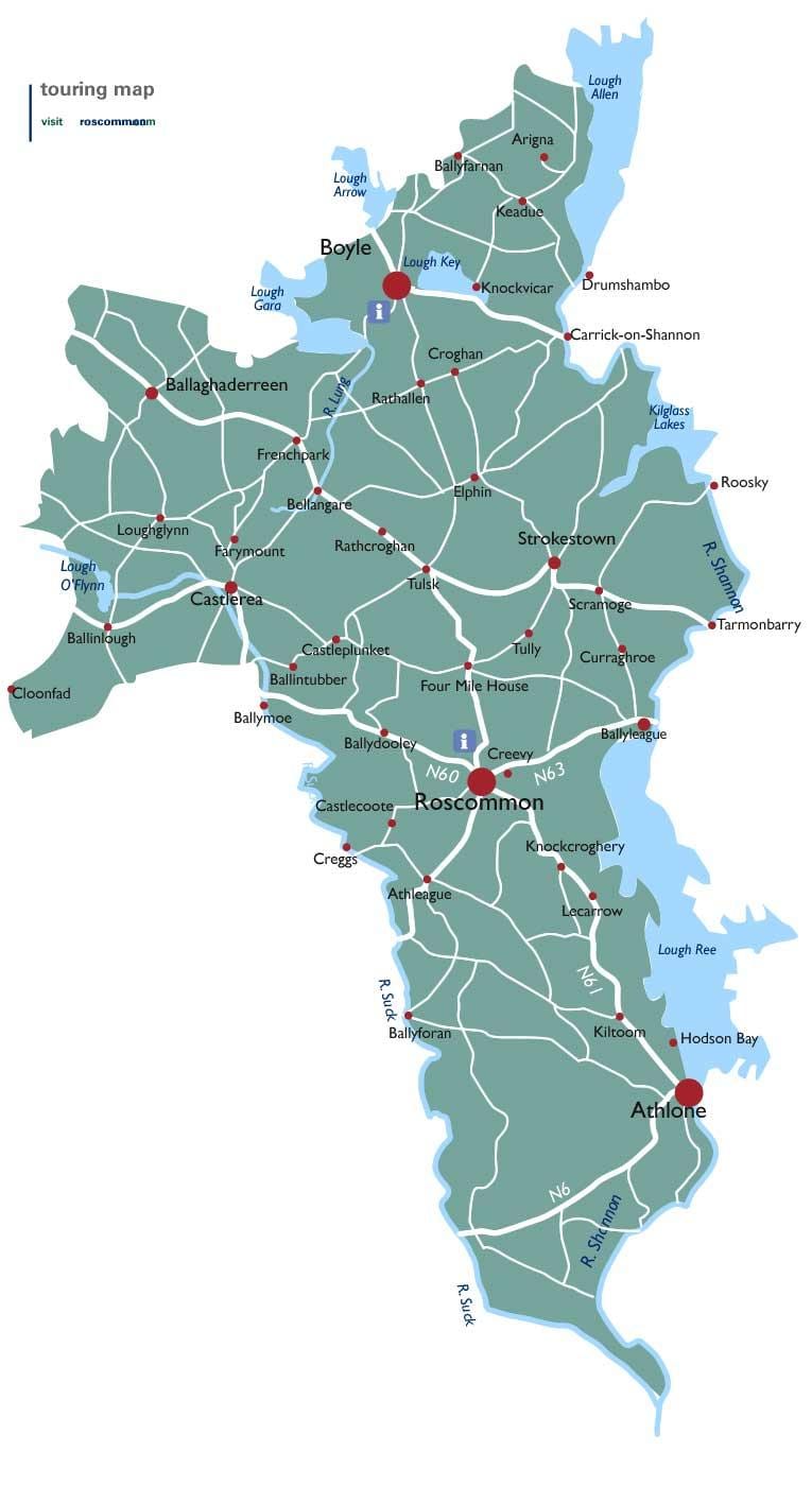 carte du comté de roscommon, irlande