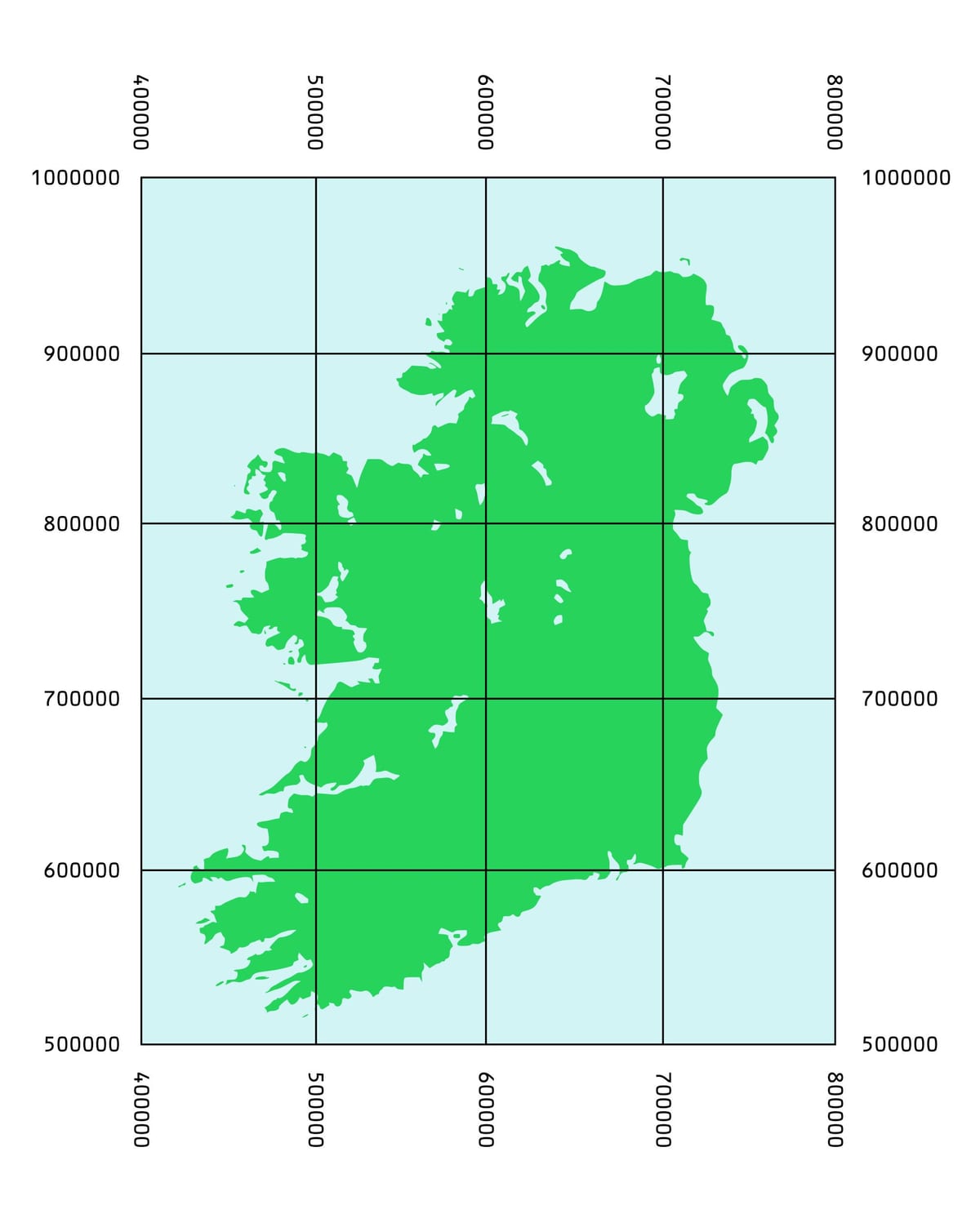 carte de coordonnées d'irlande