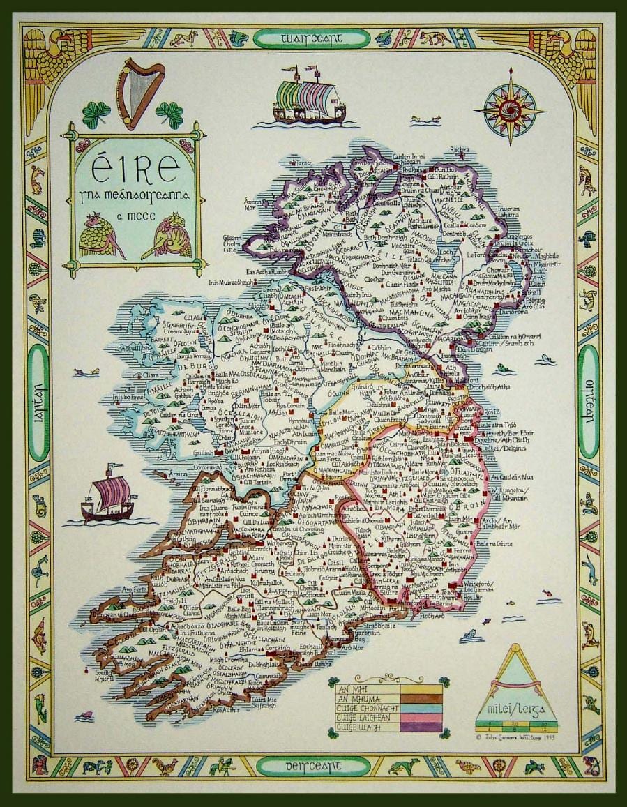 carte de la ville médiévale d'irlande