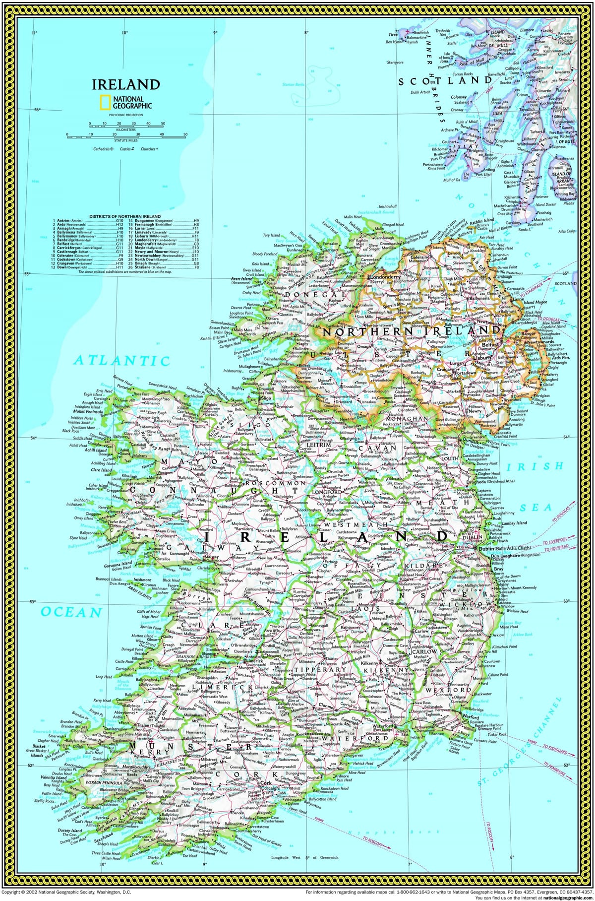 carte de national geographic carte de l'irlande