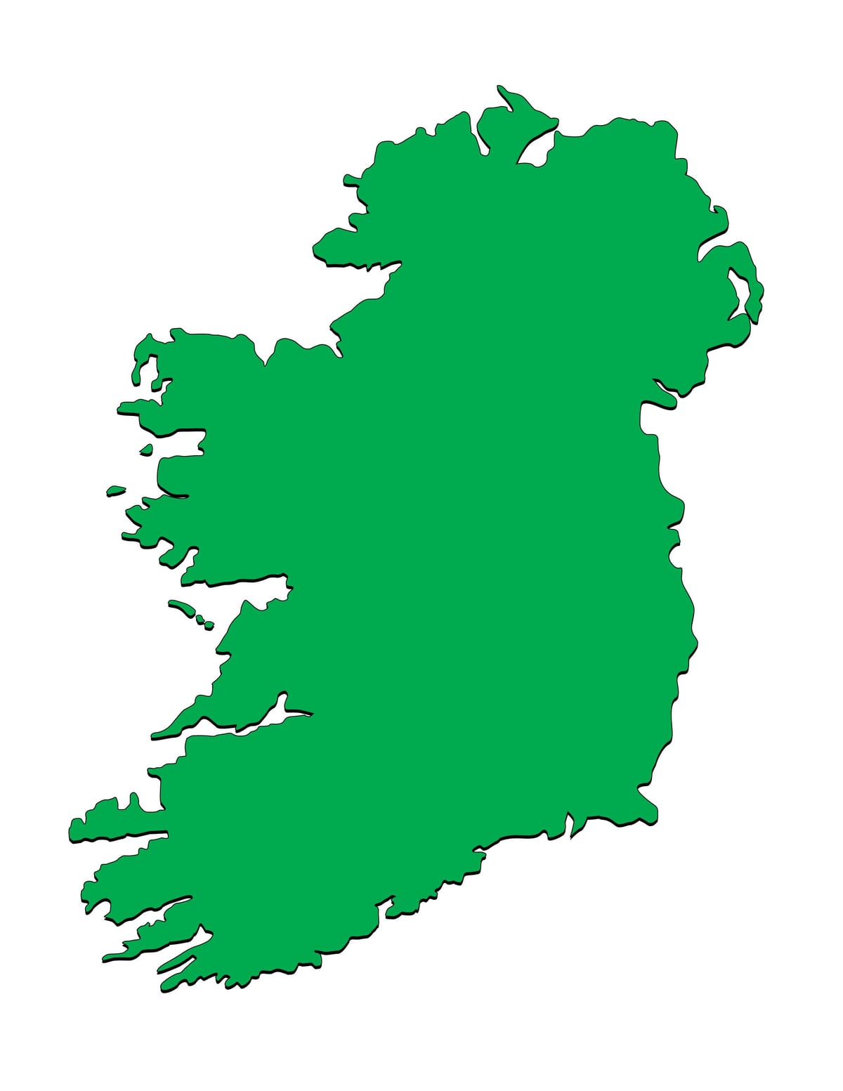 carte de l'irlande, modèle