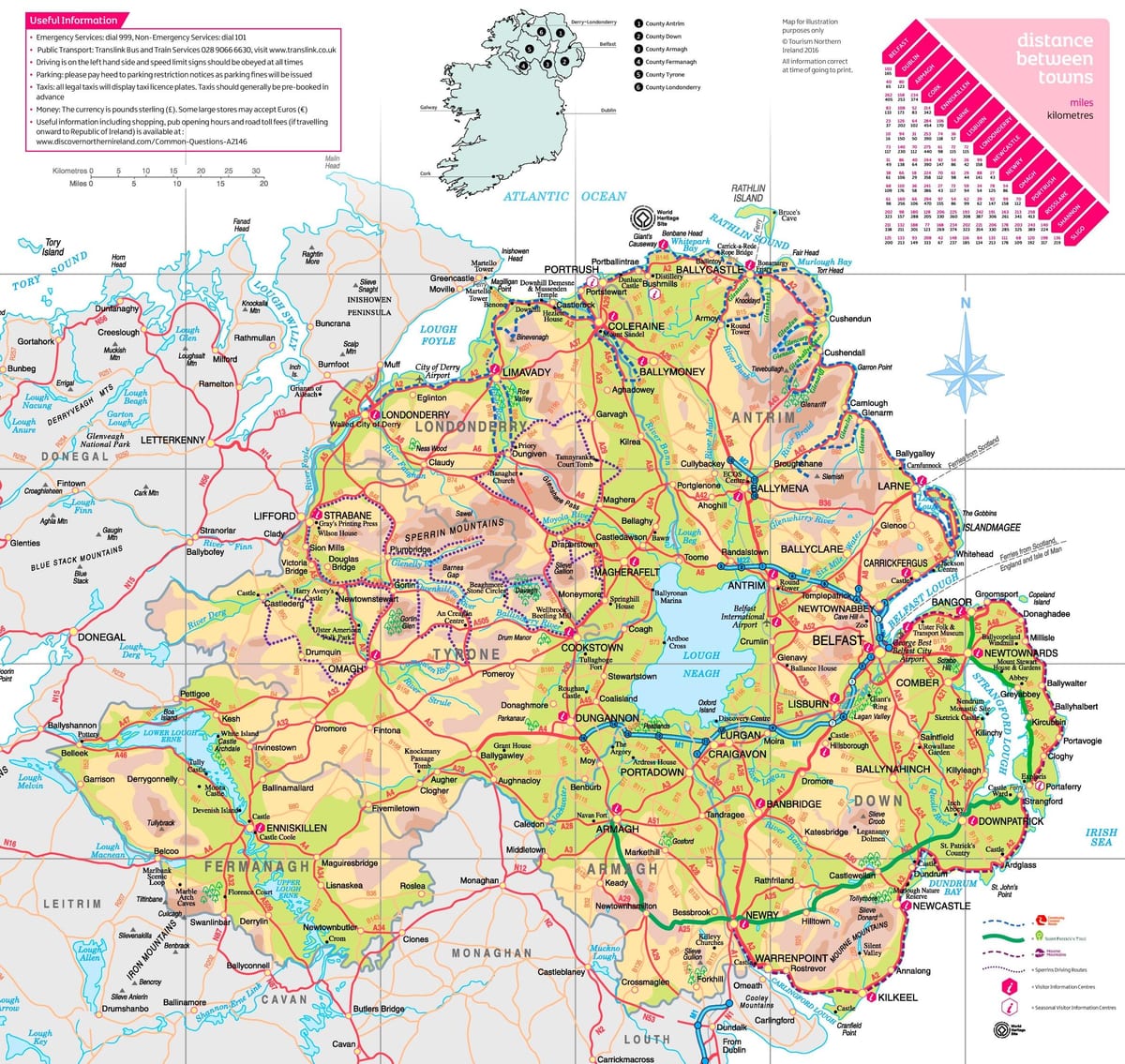 d'irlande du nord attractions de la carte