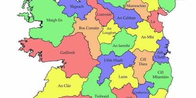 Carte de l'irlande, le comté de noms