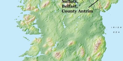 La carte de belfast, en irlande du nord