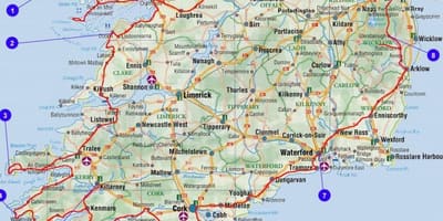 Carte de voyage irlande