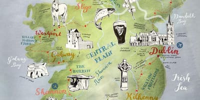 Carte de la carte de l'irlande, de l'affiche