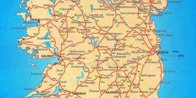 Carte des comtés de l'irlande