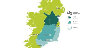 Carte de la carte de l'irlande, de la côte est