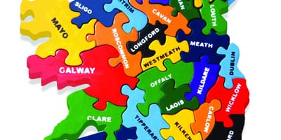 Carte de la carte de l'irlande, de puzzle