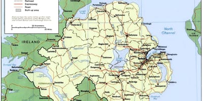 D'irlande du nord carte des villes