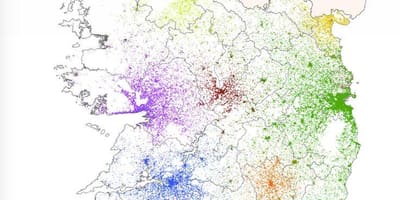 Irlande la densité de la population de la carte