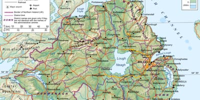 Une carte de l'irlande du nord