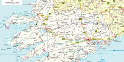 Carte de carte du nord-ouest de l'irlande