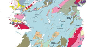 Carte de la carte géologique de l'irlande