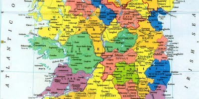 Grande carte murale de l'irlande